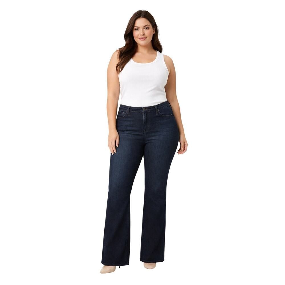 CHICO'S Women's So Slimming Girlfriend Full Length Flare Denim Jeans Blue 2/12R